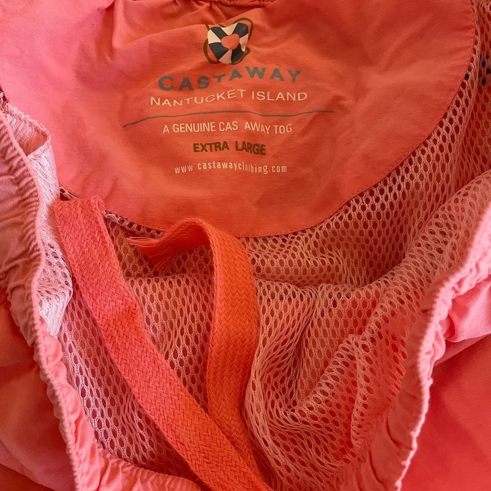 CASTAWAY‎ NANTUCKET Life Preserver Print Swim Trunks in Pink (Multi) Size XL